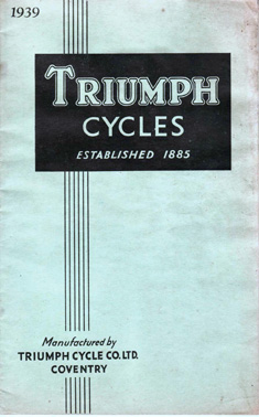 1939 Triumph Catalogue Cover