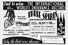 1936 advert for Three Spires with TriVelox from Grace's Guide